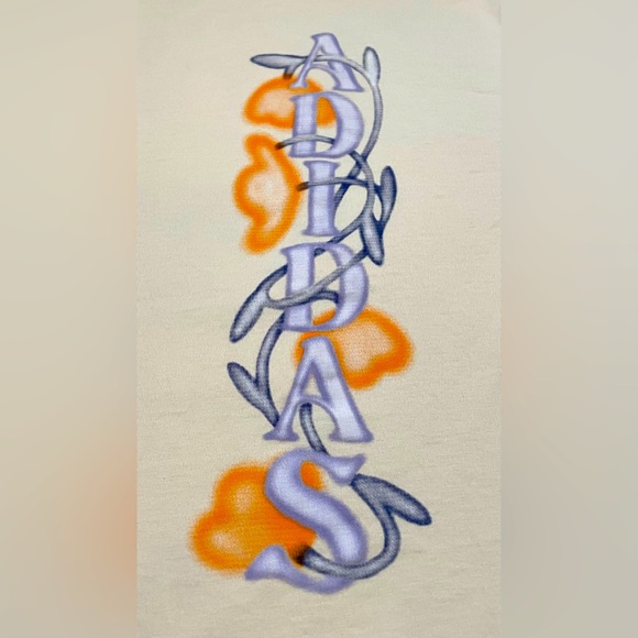 ADIDAS ORIGINALS FLORAL ABSTRACT AIRBRUSH LOOK PRINT IN ECRU TINT SIZE XL NWOT - Picture 7 of 13